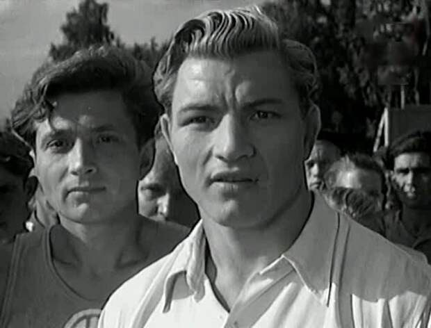 А. Ванин и Владимир Гуляев в фильме "Чемпион мира", 1955 год