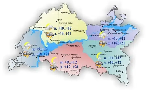 Сегодня в Татарстане ожидается туман, гроза и до +22 градусов