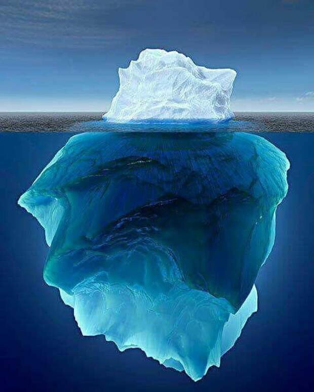 В прибрежных водах Антарктиды постоянно плавает около 100 000 айсбергов. По содержанию пресной воды они превосходят все реки и озера вместе взятые айсберг, интересное, лед, под водой, природа