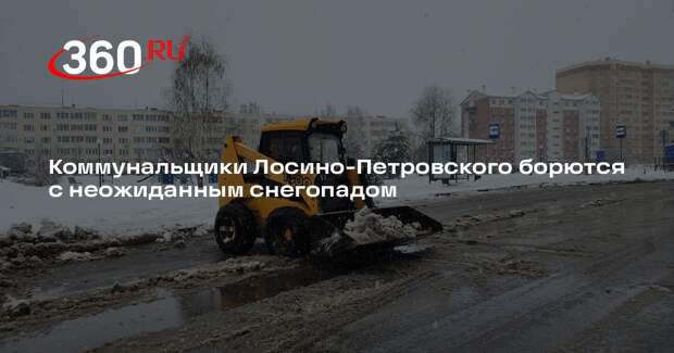 Коммунальщики Лосино-Петровского борются с неожиданным снегопадом