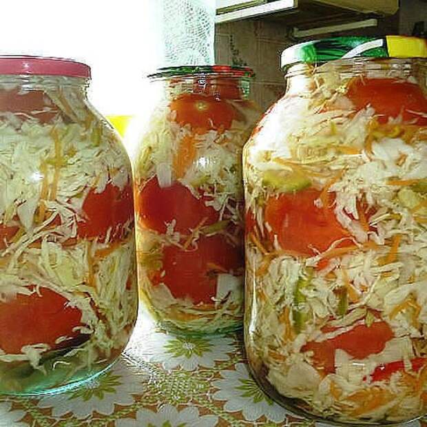 Рецепт капусты маринованной с помидорами и сладким перцем