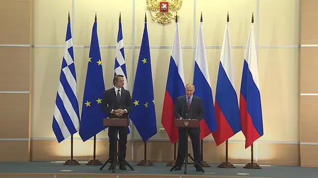 Пресс-конференция Путина и премьер-министра Греции