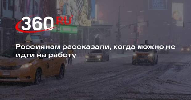ФНПР: в период снежных бурь или пожаров сотрудники имеют право не идти на работу