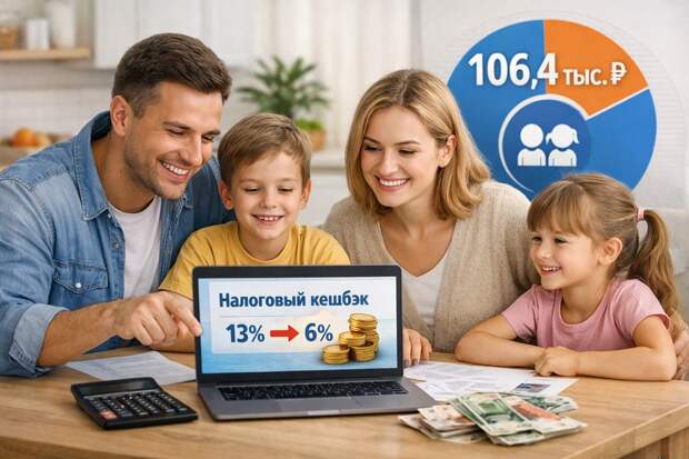 Семьям с детьми в России с января доступен «налоговый кешбэк»