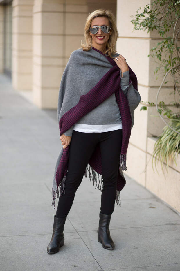 purple-black-houndstooth-and-solid-gray-reversible-poncho-jacket-society-0070