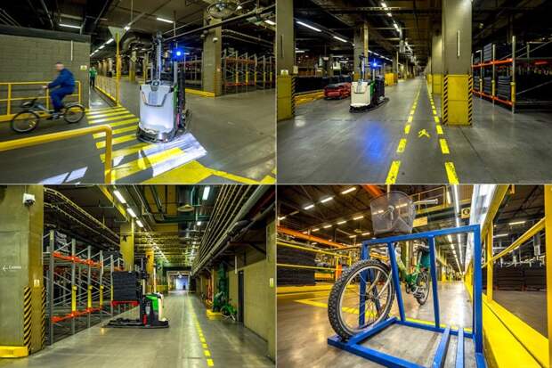 Помимо роботов, на заводе применяются велосипеды. Иначе дойти с обеда до места работы может занять полчаса… nokian, зввод, покрышка, шина