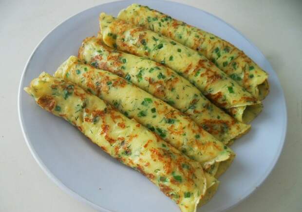 Сырные блины с зеленью