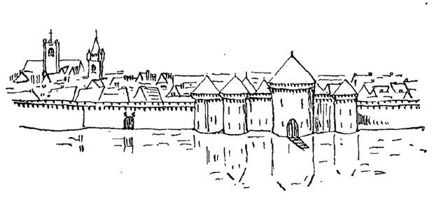 Пероннский замок в 1536 году на старом рисунке. Vallois, p. 178–179; Collection Hiver - Град непобеждённый | Военно-исторический портал Warspot.ru