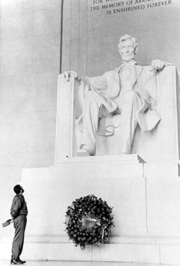 Фидель Кастро возложил венок к мемориалу Линкольна (1959) история, ретро, фото, это интересно