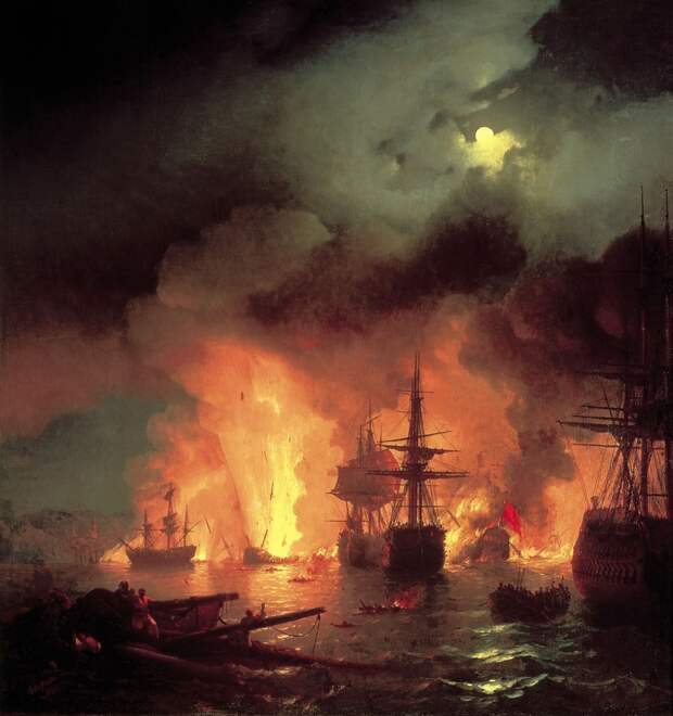 Как лейтенант Ильин спалил турецкий флот в 1770-ом году