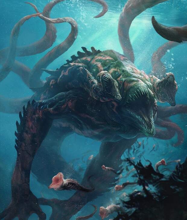 Ночные кошмары из морских глубин монстры, морские чудовища, океан, чудовища
