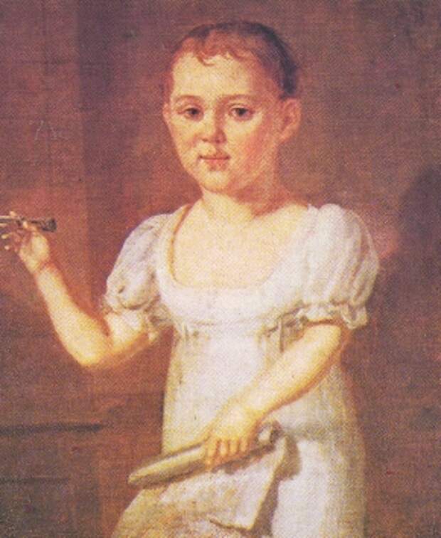 1. Лермонтов в детстве (1817-1818 год). Самый ранний из известных портретов Лермонтова. Мальчику 3-4 года..jpg