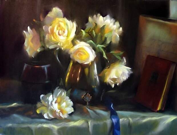 Задумчивая цветочная нежность в творчестве художницы Мэри Эслин (Mary Aslin)