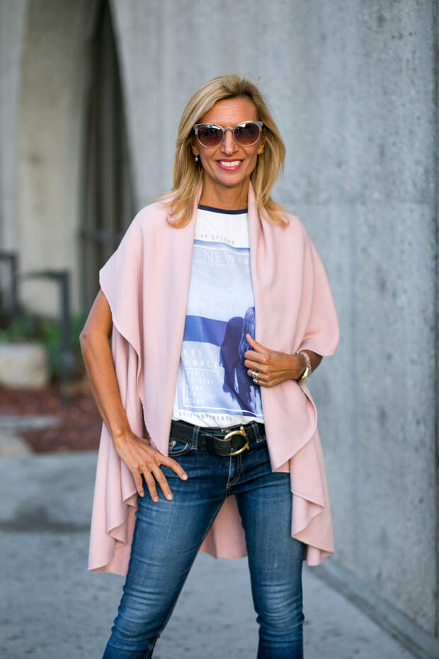 womens pale pinkl cape vest