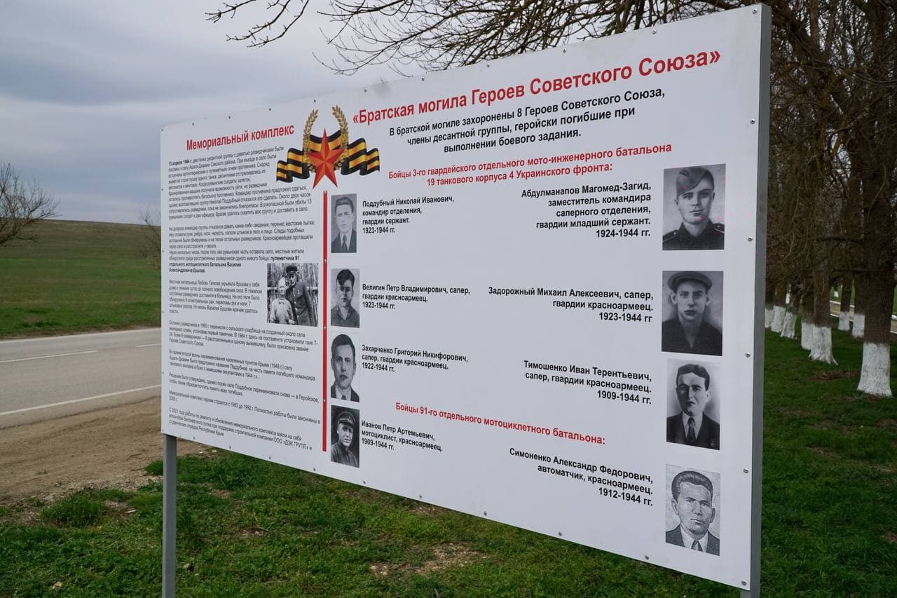 Место памяти: Волонтёры благоустраивают мемориальный комплекс в Сакском районе