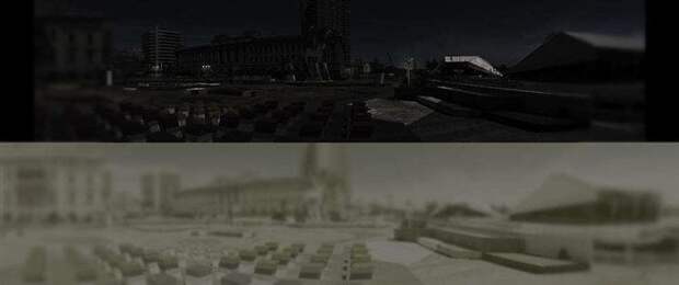 Сверху - то, как видит ночной пейзаж человек, снизу - он же с точки зрения кошки загадки, интересно, неизведанное, познавательно, тайны