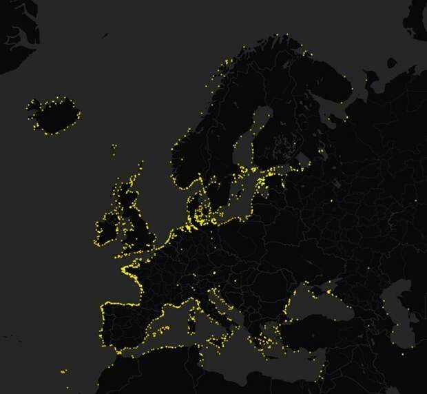 1. Все маяки Европы в мире, интересно, карта, познавательно, фото
