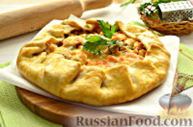 Фото к рецепту: Галета с курицей и овощами