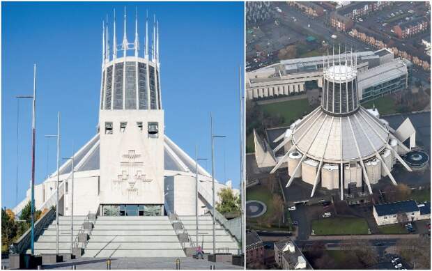 Структура Liverpool Metropolitan Cathedral – синтез архитектуры, дизайна и искусства, при этом компоненты спроектированы как отдельные части большего целого (Ливерпуль, Великобритания).