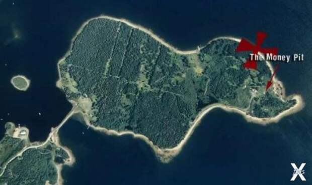 Местоположение Денежной ямы на острове