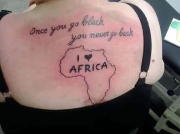 Да здравствует милая Африка! девушки, по глупости, татуировки, уродство