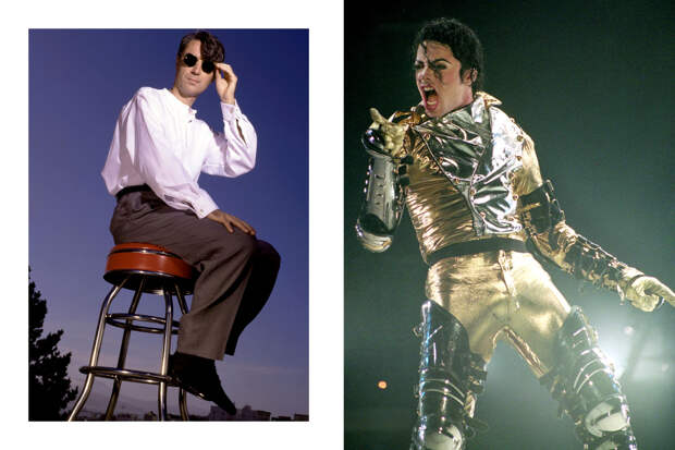 Слева: Дэвид Бирн, солист группы Talking Heads / Майкл Джексон