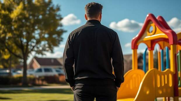 Мужчина возле детской площадки / Изображение сгенерировано YandexGPT 5 Pro / amic.ru