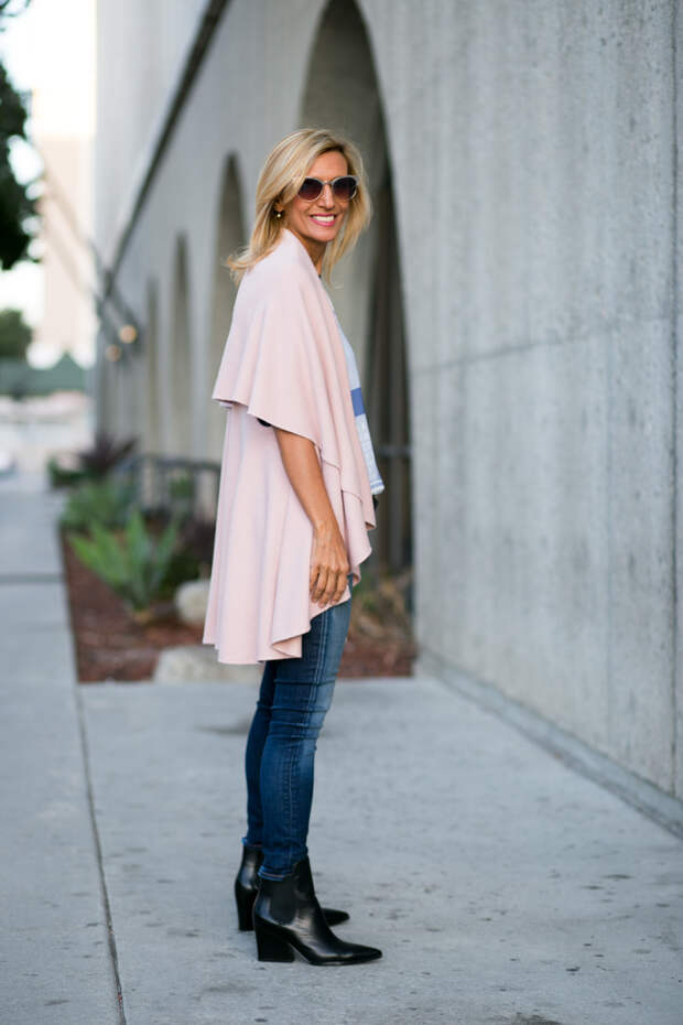 womens pale pinkl cape vest