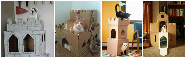 Домики из картона для кошек