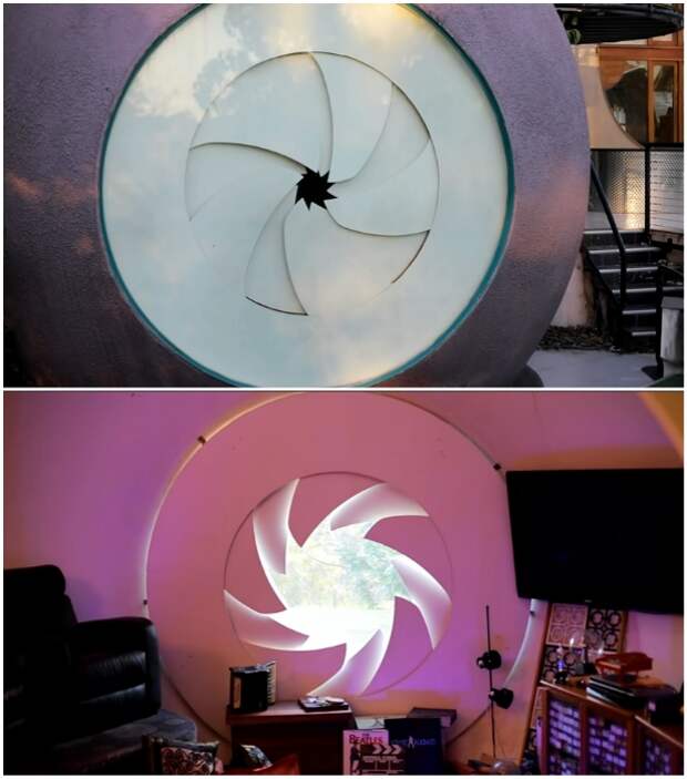 Окна, напоминающие человеческий глаз, спроектированы по чертежам марсохода НАСА («Bubble House», Австралия). | Фото: youtube.com/ © First National Real Estate Action Realty Ipswich. Окна, напоминающие человеческий глаз, спроектированы по чертежам марсохода НАСА («Bubble House», Австралия). | Фото: youtube.com/ © First National Real Estate Action Realty Ipswich.