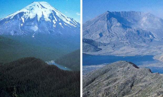 3. Вулкан Сент-Хеленс до и после извержения было стало, в мире, люди, подборка, сравнение, фото