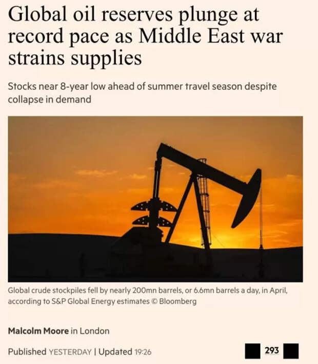Нефтепродукты, мировые запасы - все. Ну, почти.