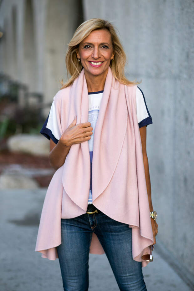 womens pale pinkl cape vest