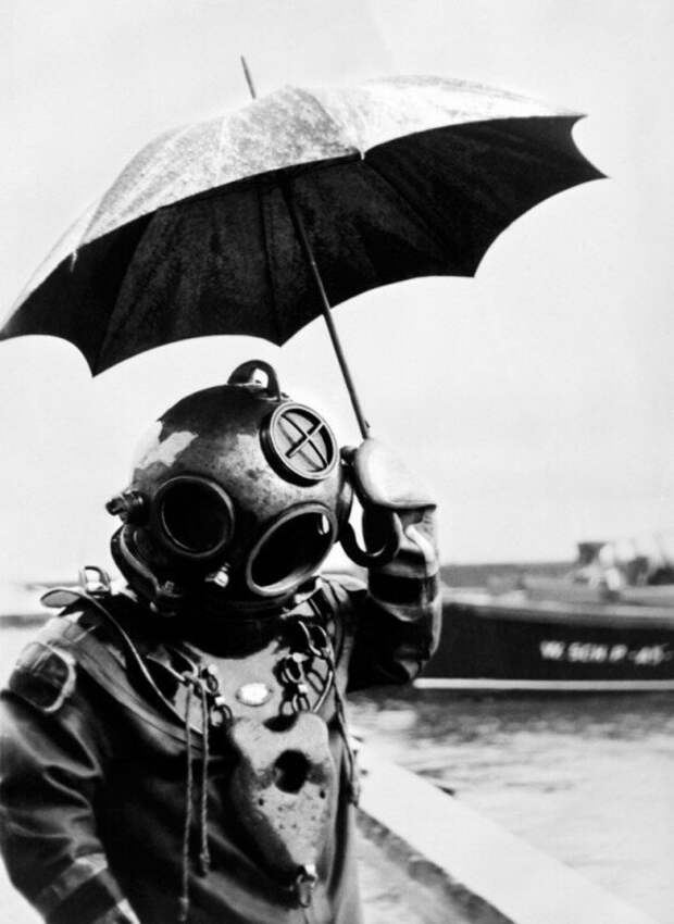 Водолаз под зонтом, 1949 год. история, люди, факты