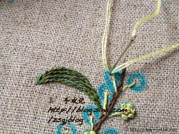 Объемная вышивка. Ромашки, одуванчики, хризантемы и мимоза (33) (460x345, 151Kb)