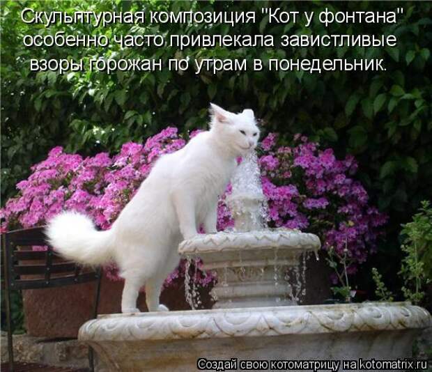 Скульптурная композиция "Кот у фонтана"   особенно часто привлекала за