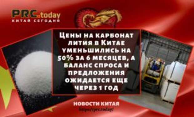 Цены на карбонат лития в Китае уменьшились на 50% за 6 месяцев, а баланс спроса и предложения ожидается еще через 1 год