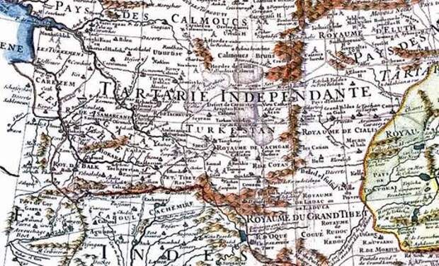 Рис. 3. Фрагмент карты 1706 года с изображением Центральной Тартарии