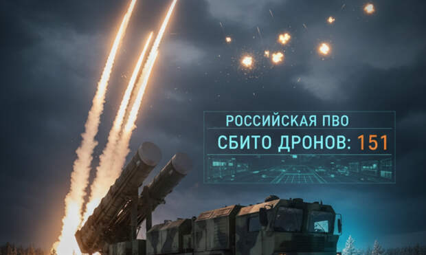 Российская ПВО уничтожила 151 украинский дрон за одну ночь