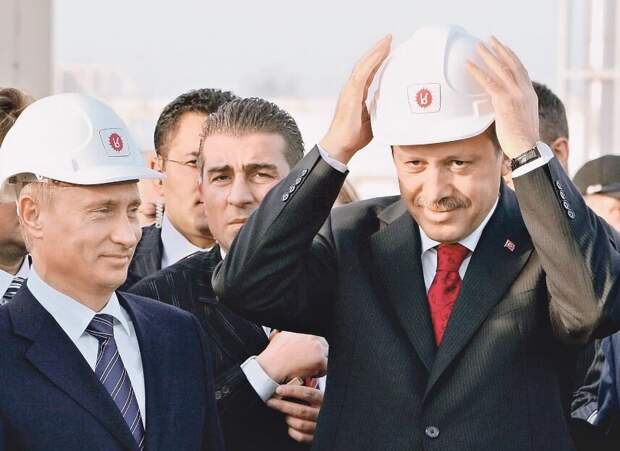 Путин и Эрдоган на стройке (иллюстрация из открытых источников)