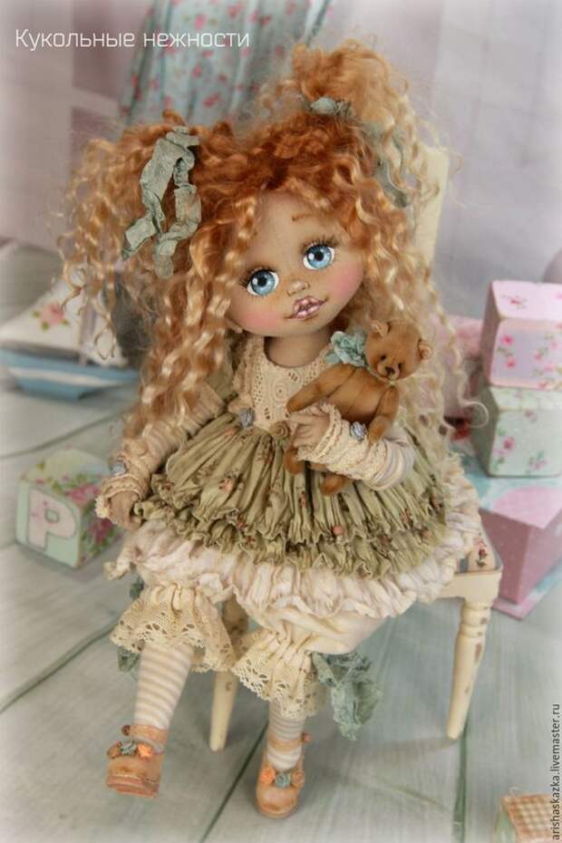 Купить Ляля  . Кукла авторская текстильная artdoll - шебби, шебби-шик, шебби шик, бохо: 
