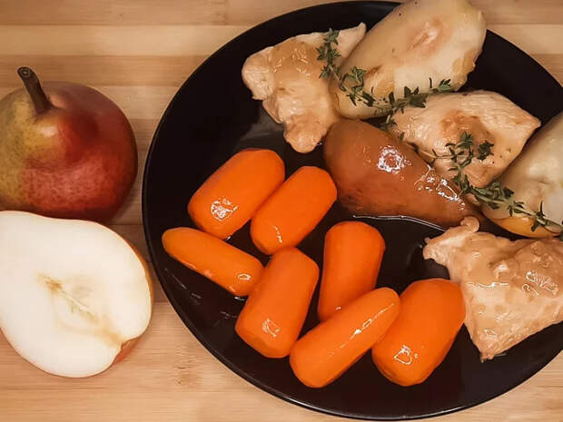 Курочка с грушей в медовом соусе, сочетание просто огонь Рецепт, Курица, Кулинария, Длиннопост