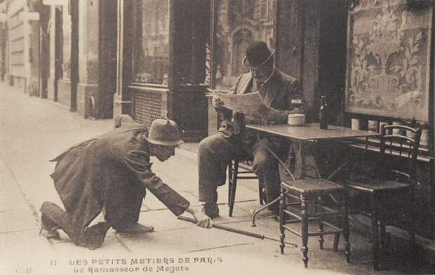Собиратель окурков. Париж, 1900-е. исторические фотографии, история, фото