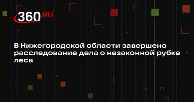 В Нижегородской области завершено расследование дела о незаконной рубке леса