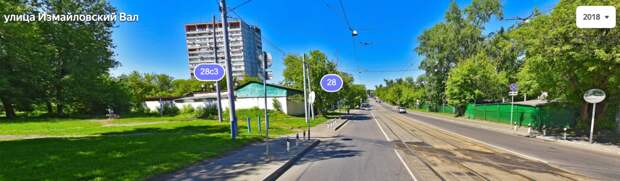 Вид в сторону Преображенской площади, Яндекс.Панорамы.