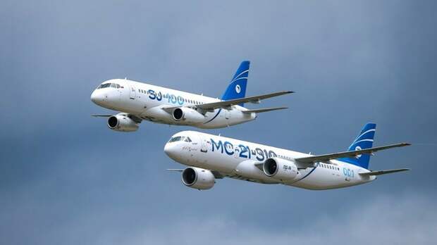 Самолеты МС-21 и Sukhoi Superjet 100 / Фото предоставлено пресс-службой ПАО 