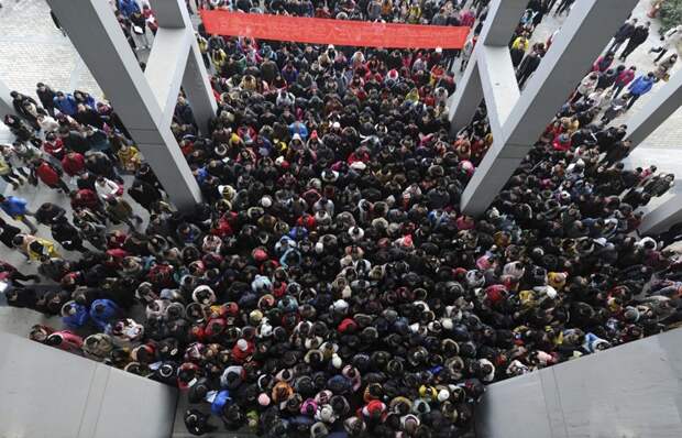 Перенаселенный Китай в фотографиях китай, люди, толпа