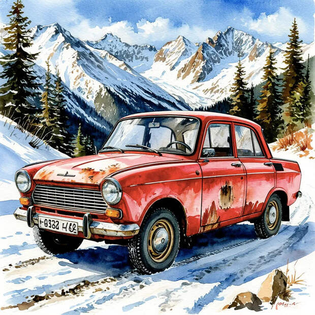 москвич на перевале