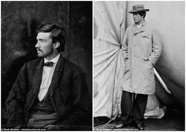 Слева: Сэмюэль Арнольд перед судом. Справа: Льюис Пауэлл. исторические кадры, история, колоризация, колоризированные фото, линкольн, редкие фото, фото, цветные фото