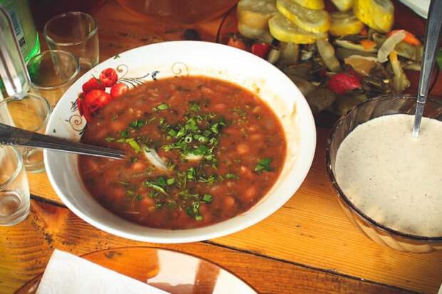 Грузинский суп Шешамади